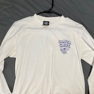 Santa Cruz White Long Sleeve Tee